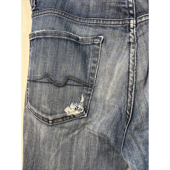 7 For All Mankind Jeans size 33 Blue Austyn Regular Fit Straight Leg Stretch - Picture 5 of 12